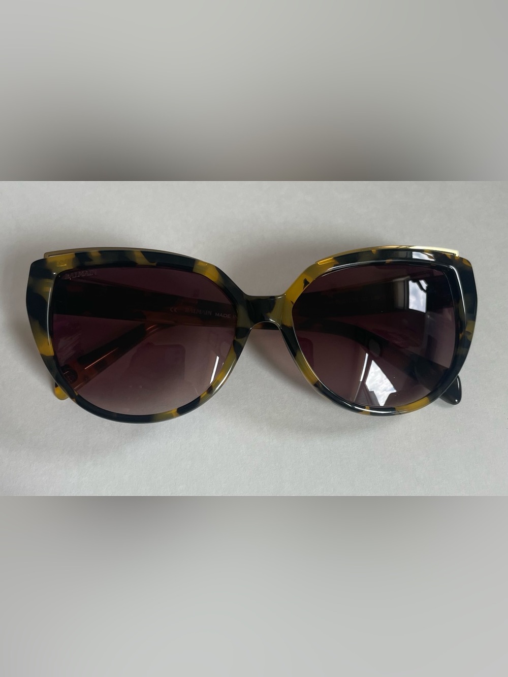 Balmain Authentic Tortoiseshell Sunglasses - Yellow & Black